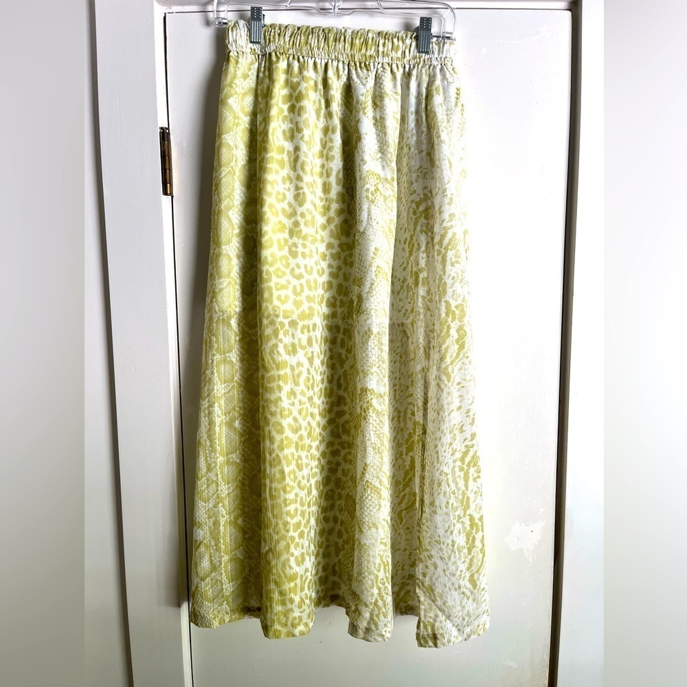 ALLSAINTS Clara Noche Pleated Midi Skirt in Lime Green - Picture 13 of 15